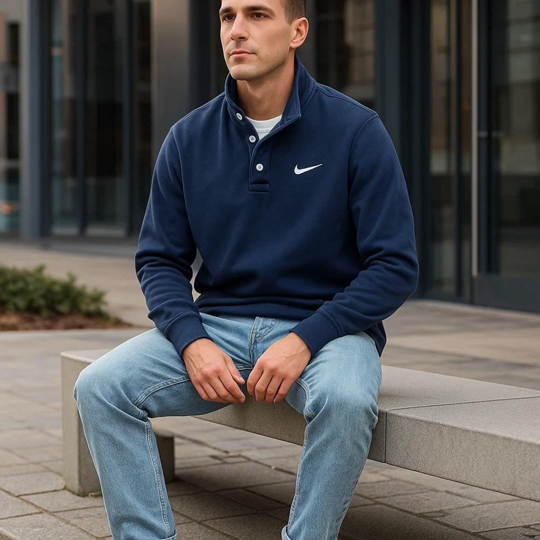 NK Klassisk Knappkrage Sweatshirt