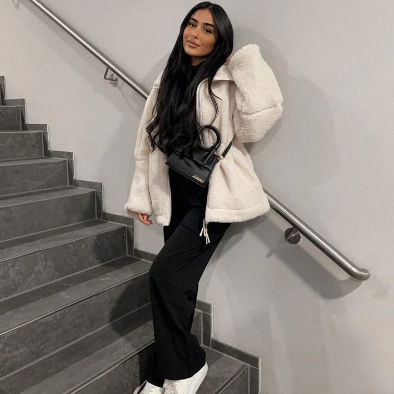 Kaja™ | Bløt teddyfrakk