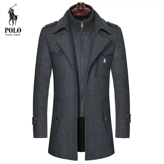Trendy ulltrenchcoat for menn