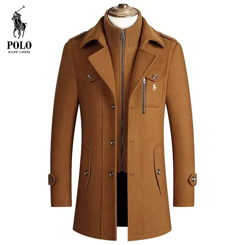 Trendy ulltrenchcoat for menn