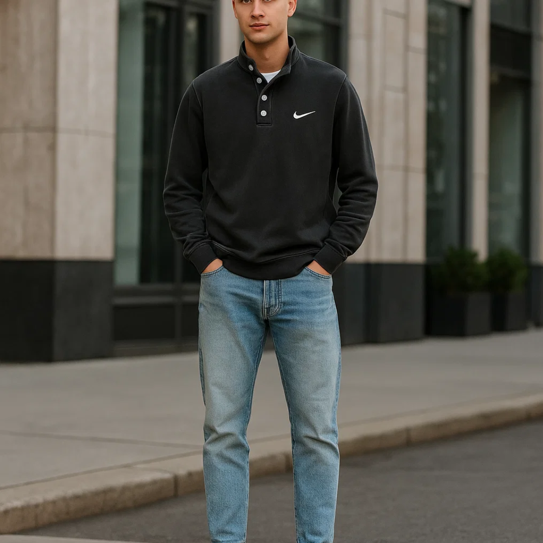 NK Klassisk Knappkrage Sweatshirt