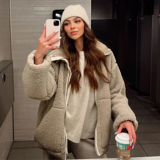 Kaja™ | Bløt teddyfrakk