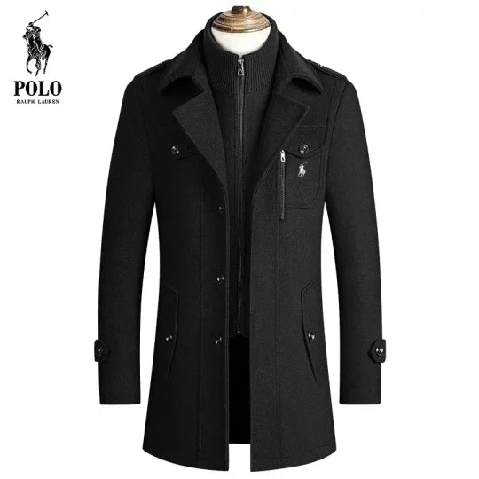 Trendy ulltrenchcoat for menn